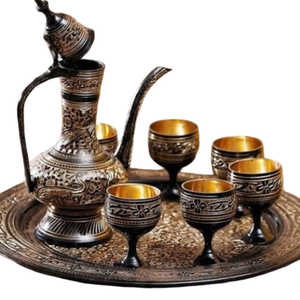 Service à café ou à thé vintage en laiton de haute qualité avec de belles gravures, finition polie pour la maison et les ustensiles de cuisine d'hôtel - Product Image 6