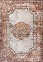Loraven Moderner Kreuzwebmaschinen-Teppich mit Vintage-Geometriemuster, Niedrigflorig, Umweltfreundlich, Haustierfreundlich, Polyester/PP