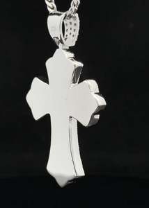 Colgante de Cruz de Plata de Ley 925 Chapado en Oro Amarillo de 14K para Hombre, Clásico para Fiestas con Diamantes - Product Image 3