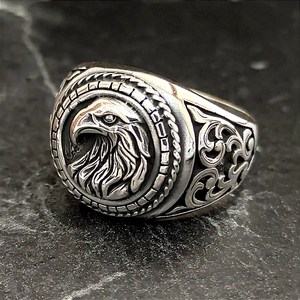 Anillo de Plata de Ley 925 con Diseño de Águila Alada para Hombre, Estilo Americano Impresionante con Animales Silvestres, Regalo - Product Image 3