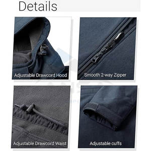 Women Long Waterproof Windbreaker Softshell Jacket Fleece Lined Warm Insulated <b>Raincoat</b> Navy Heather - Product Image 4