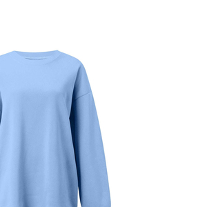 เสื้อสเวตเชิ้ตผู้หญิงทรงโอเวอร์ไซส์ ผ้าถักนิตติ้ง 100% ผ้าฝ้าย นุ่มสบาย หนานุ่ม เหมาะสำหรับฤดูหนาว ทรงหลวม มีโลโก้ด้านหน้า ปรับแต่งได้ - Product Image 3