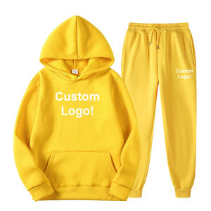 Venta al por mayor logotipo personalizado Unisex conjunto de chándal de gran tamaño 100% algodón polar de alta calidad en blanco Zip Up pantalones de chándal holgados con capucha - Product Image 1