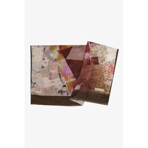 Écharpe rectangulaire à motifs en polyester marron, vêtements usagés - Product Image 1