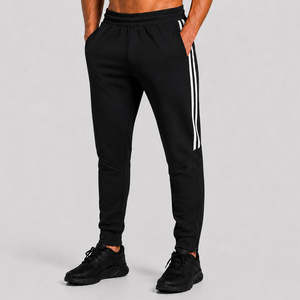 Core Fit <b>Joggers</b> Black <b>Slim</b> Fit High Waist Sporty Pants Pleats Patterns Long Leg Fashionable Customizable Logo XL for Winter - Product Image 3