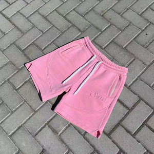 2025 Unisex Y2K Letter Embossed Relief <b>Sweatpants</b> New Solid Pink Baggy Pants Retro Casual Hip Hop Canvas Breathable Front <b>Shorts</b> - Product Image 2