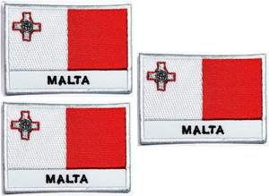 แผ่นปะติดธงมอลตา, ธงมอลตาปักลายธงชาติ, ตราสัญลักษณ์ติดเสื้อผ้าแบบรีดติดหรือเย็บติด - Product Image 5