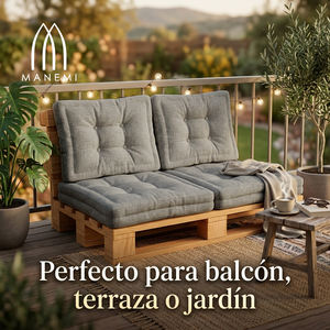 4 Cojines Individuales para Sofá de Jardín, 80x60 cm, Asiento 50x60 cm, Respaldo 12 cm de Grosor, Duraderos para Uso en Exteriores - Product Image 2