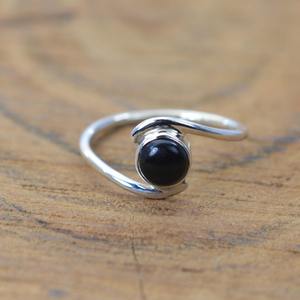 Anillo clásico de plata sólida 925, joyería para mujer, Plata de Ley 925, piedras preciosas de ónix negro, estilo bohemio, anillo hecho a mano, regalo para mamá - Product Image 5