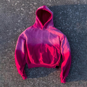 Nouvelle mode poids lourd 100% coton toute couleur unie goutte épaule lavage à l'acide à capuche Slim Fit Style hiver sweats à capuche - Product Image 1