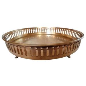 ถาดเสิร์ฟโลหะทองเหลืองคุณภาพระดับพรีเมี่ยมสุดหรูขอบลวดลายที่กำหนดเองได้และขนาดคุ้มค่า - Product Image 1