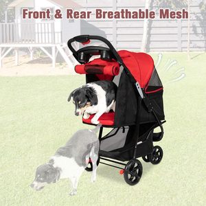 Cochecito de mascotas estándar con marco fuerte de nuevo diseño transpirable, cochecito cómodo para gatos - Product Image 2