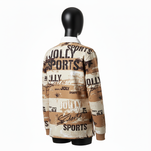 Chemise de rugby pour femmes en coton et polyester respirant beige-marron, style panneau, coupe décontractée, avec logo personnalisé - Product Image 5
