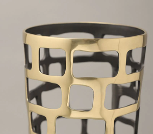 Vase Wax & Wane Vase en verre gris fumé avec accent feuille d'or Vase à fleurs décoratif moderne de luxe pour la maison, le bureau et l'hôtel - Product Image 6