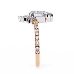 Anillo de Diamante Cultivado en Laboratorio con Certificación IGI, Corte Pera de 1.50 Quilates, Halo Floral, Oro Amarillo, Joyería Fina para Novia, Elegante para Boda - Product Image 5