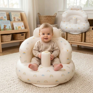 Sofá Inflable para Bebés Polar Bear, para Bebés de <span class=keywords><strong>3</strong></span> Meses en Adelante, Asiento de Piso para Comer con Bomba de Aire Integrada - Product Image 1