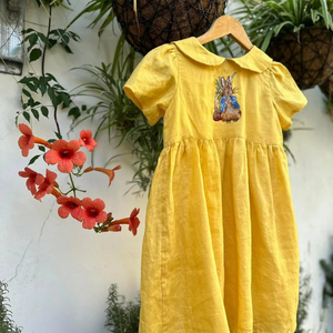 Robe brodée à la main en lin doux pour bébé fille Style décontracté pour le premier anniversaire des tout-petits OEM Made in Vietnam - Product Image 4