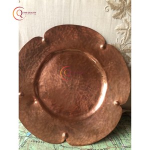 Bandeja de servicio de cobre puro a precio barato placa de cobre de calidad superior personalizada chapada en cobre hecha a mano para decoración de boda de mesa - Product Image 2