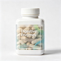Étiquettes de bouteilles d'enzymes digestives Haoxuan, encre blanche, autocollants transparents en PET pour solutions d'emballage de compléments alimentaires