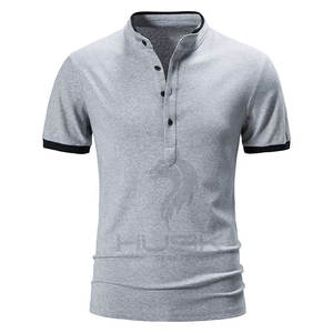 Camiseta de manga corta para hombre, Polo básico con cuello levantado, camiseta con logotipo personalizado, camiseta Polo de alta calidad - Product Image 1