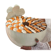 Bol de service écologique et créatif en métal blanc pour chocolat, présentoir à desserts et bonbons, bol de table moderne pour serveur de chocolat