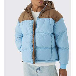 Chaqueta acolchada impermeable de poliéster de nailon con logotipo personalizado para hombre, chaqueta acolchada cálida de invierno para hombre al aire libre - Product Image 1