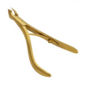 Gold Plasma Professional Flat <b>Nail</b> <b>Tool</b> Stainless Steel Cuticle Nipper Dead Skin Removal Durable Straight Finger Clippers Sharp - Product Image 1