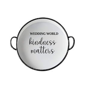 Galvanized <b>Serving</b> <b>Tray</b> Rectangle Shape <b>Black</b> Powder Coated Handmade Hot Selling Dinnerware Tabletop Wholesale <b>Serving</b> <b>Tray</b> - Product Image 4