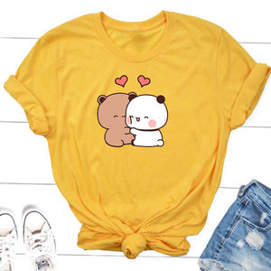 Moda de lujo de algodón de fibra de bambú polar transpirable diseñador de dibujos animados personalizados de talla grande camisetas de mujer impresión Digital al por mayor - Product Image 3