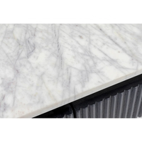 Dernière nouvelle conception industrielle en bois massif marbre et fer combiné table console de couloir avec finition blanche et noire naturelle
