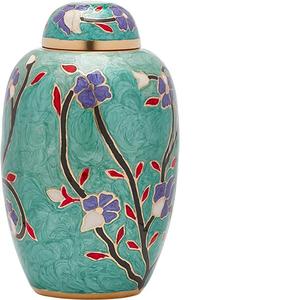 MS INC Metal With Flower Leaf Design Art Work Funeral <b>Urn</b> Cremation <b>Urn</b> for Human Ashes Adult Men Women Ashes <b>Urn</b> <b>Large</b> - Product Image 1