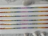 Bandes de pierres précieuses en forme d'octogone à facettes multi-saphir naturel 3x4 MM taille calibrée saphir de Bangkok traité thermiquement