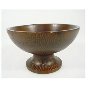 Bol de service profond en bois noir de conception de diamant pour l'usage élégant de portion de nourriture - Product Image 4