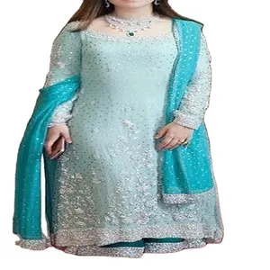 Salwar Kameez ของปากีสถานปักลายหนัก,มีสีและขนาดสามารถปรับแต่งได้