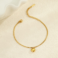 Ensemble de bracelets bohèmes délicats en acier inoxydable pour femmes, bracelet minimaliste avec breloque cœur, inaltérable, accessoires de bijoux d'été