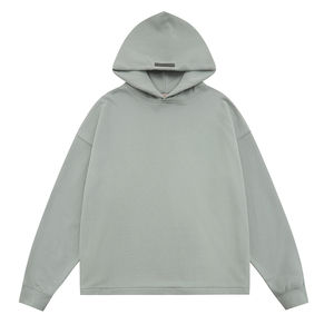 Vente en gros de sweat à capuche brodé personnalisable pour hommes 100% coton surdimensionné conception de poche de couleur unie - Product Image 1