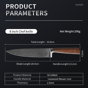 มีดลายดามัสกัสทำจากสแตนเลสเกรดพรีเมี่ยม - Product Image 2