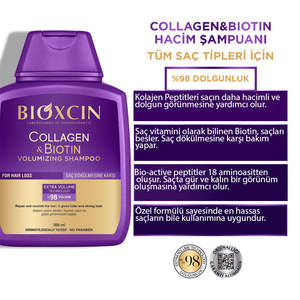 Bioxcin Collagen Biotin Anti-Hair Loss Shampoo 2x300 ml | Fórmula fortalecedora y voluminizadora - Product Image 3
