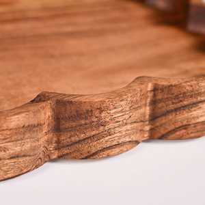 Plateau de service carré moderne en bois d'acacia fait main, 26x26cm, pour la vaisselle et la décoration de table de fête - Product Image 5