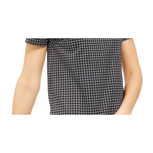 Maglia a maniche corte girocollo da donna Michael Kors a quadri neri, taglia L, con dettagli argento - Product Image 3