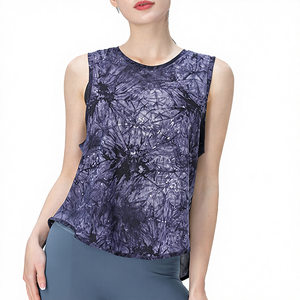 Top Deportivo Corto sin Mangas para Mujer, Diseño con Lazos Delanteros y Traseros, Cuello Redondo, Transpirable y Ecológico, Estilo Hip Hop, para Gimnasio y Yoga - Product Image 2