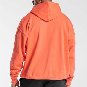 Sudaderas con capucha para hombre con logotipo personalizado 100% de algodón con hombros caídos y bolsillos funcionales, Sudadera con capucha en blanco de gran tamaño, sudaderas con capucha de peso pesado - Product Image 3