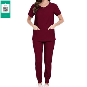 Tenues d'infirmières personnalisées avec logo, ensembles de blouses et pantalons en toile respirante 100% coton, usage hospitalier, haute qualité, couleur personnalisée - Product Image 4