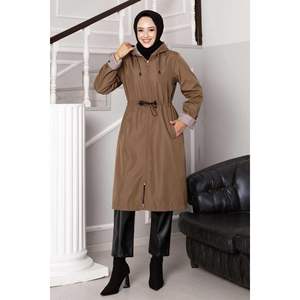 Túnel de cintura con cremallera gabardina de gran tamaño Tan - Product Image 3