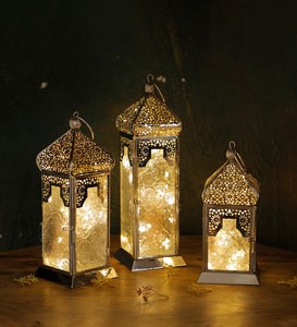 Top Selling Moroccan Metal Candle <b>Lanterns</b> With <b>Silver</b> Finished Wedding Home Outdoor Decoration - Product Image 2