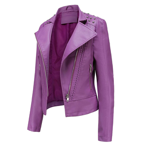 Chaqueta de Motociclista de Manga Larga Versión Coreana a Precio Económico, Chaquetas para Mujer y Otoño, Última Moda, Temperamento, Cuero Genuino - Product Image 3