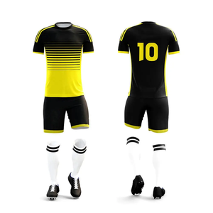 Trendy Breathable Custom Soccer <b>Kit</b> Stretchable Sports Uniform Short Sleeve Jersey Shorts Full Sublimation Design for Winter - Product Image 1