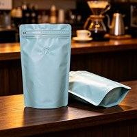 Sacs à café imprimés sur mesure, sacs à café à fond plat avec valve de dégazage, fermeture éclair, sacs d'emballage pour café de 500 g pour le stockage des grains de café