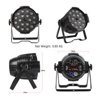 Iluminación LED Zoom Par 18x18W RGBWA+UV para DJ, Discoteca, Escenario, Ideal para Fiestas y Clubes Nocturnos