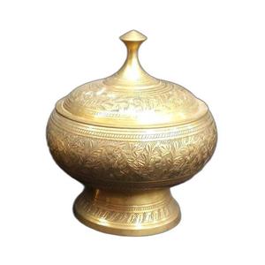 Ollas Khajoor Vintage de Latón de Alta Calidad con Grabado y Acabado Pulido para el Hogar y Restaurantes, Utensilios de Cocina, Olla para Dátiles Árabes - Product Image 2